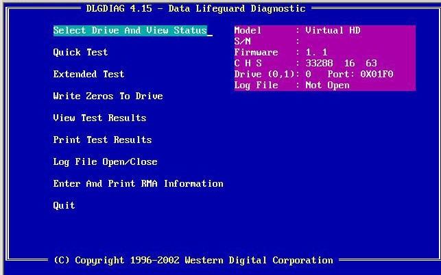 data lifeguard diagnostic